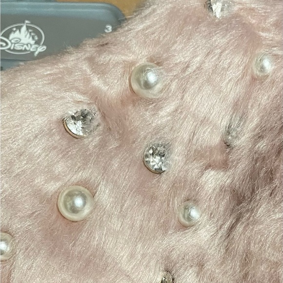 Beautiful Disney Princess Pink Faux Fur Jacket For Girls. Characters inside - Picture 7 of 8